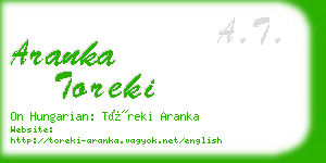 aranka toreki business card